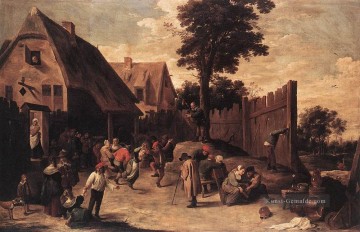David Teniers the Younger Werke - Bauern tanzen vor einem Gasthaus David Teniers der Jüngere